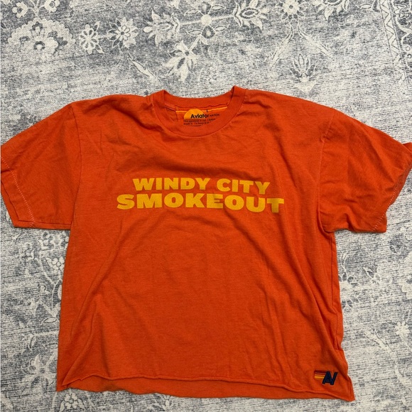 Aviator Nation Windy City Smokeout Orange T-Shirt - Picture 2 of 2